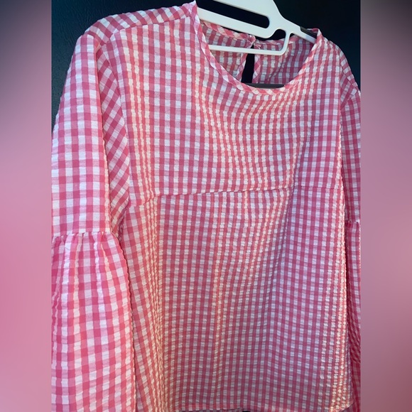 Pink Gingham Patterned Blouse - Picture 3 of 3